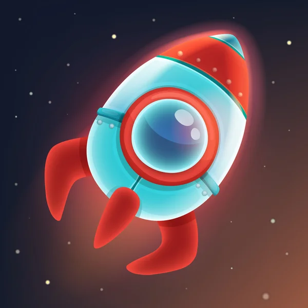 Cartoon Rocket dans l'espace — Image vectorielle