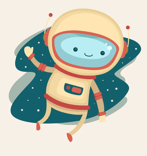 Lindo astronauta en el espacio — Vector de stock