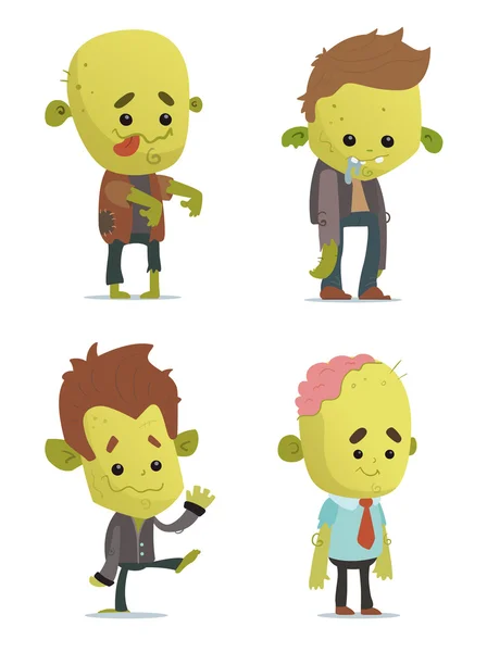 Dibujos animados Zombies conjunto — Vector de stock