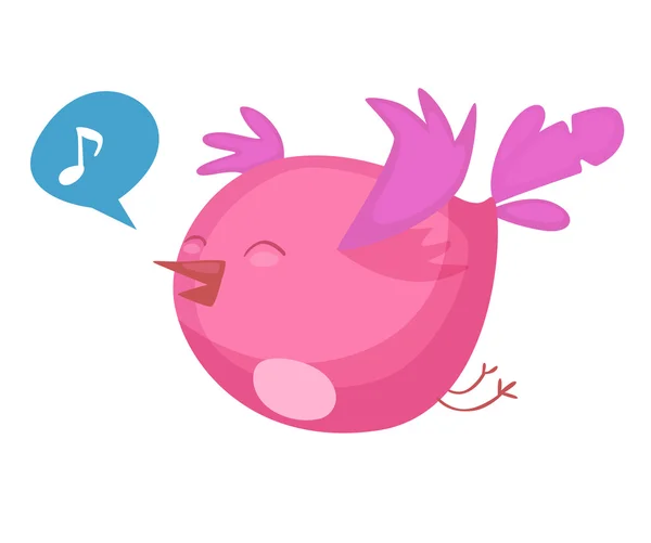 Cartoon Bird singing — Stock Vector