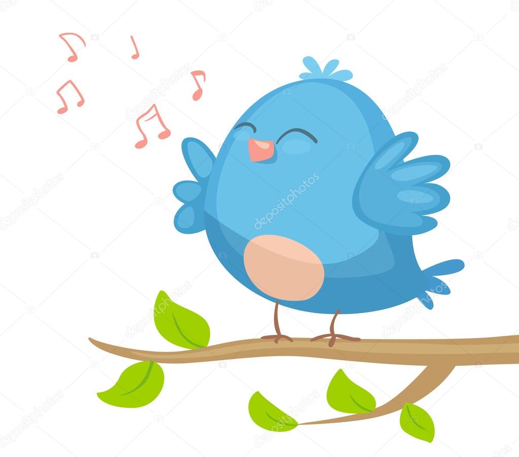 Cartoon Bird singing Stock Vector by ©Real_Illusuion 106420072