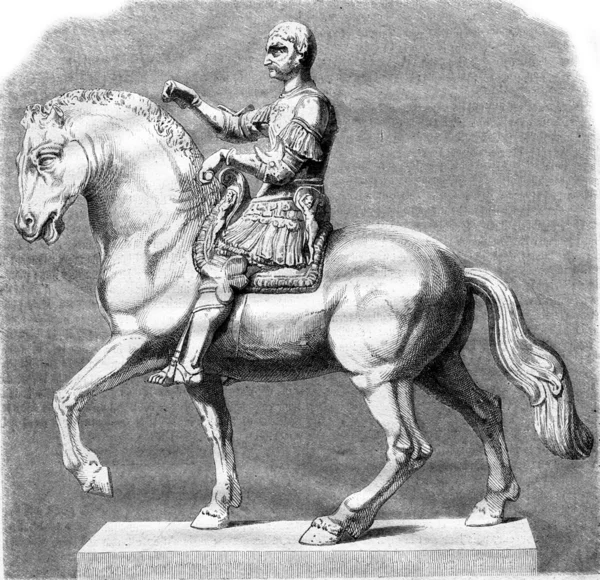 Sketch original bronze statue of Gattamelata in Padua by Donatel — Zdjęcie stockowe