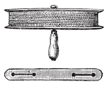 Yana ve yukarı doğru el reel vintage oyma.