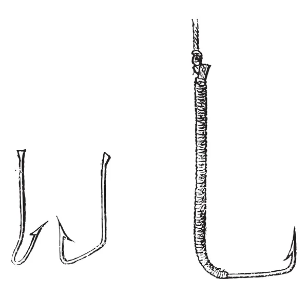 Francouzský hák, švýcarský Baits, rytý ročník. — Stockový vektor