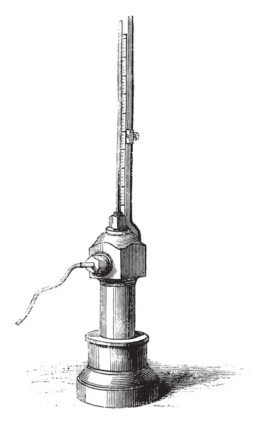 Nieuwe meter voor het meten van hoge druk, vintage gravure. — Stockvector