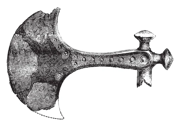 Muzeum Kopenhagi, brąz Axe Hammer, Vintage Grawerowanie. — Wektor stockowy