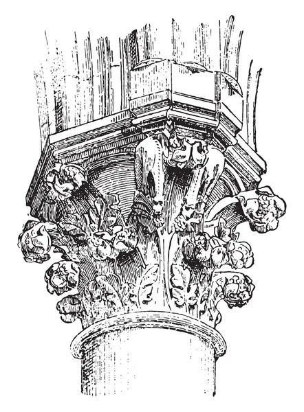 Капітал (xiii століття), Прямолінійне Abacus vintage гравіювання. — стоковий вектор