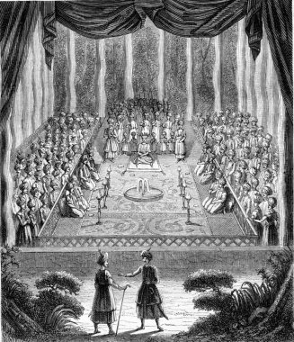 The coronation of Suleyman, Shah of Persia, September 25 from 16 clipart