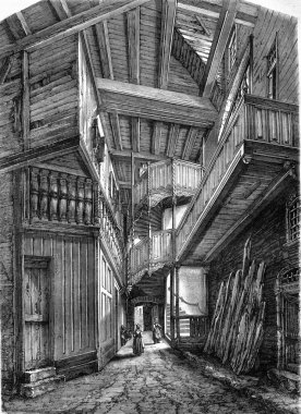 Staircase of the sixteenth century, Notre-Dame Street, Vitre, Il