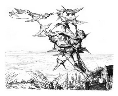 An Adventure of Baron Munchausen, printmaking Mr Schroedter, vin