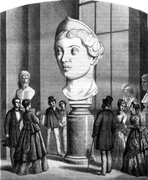 ルーヴル美術館、彫刻、ルシーラの巨大な頭部、ローマの序情 — ストック写真