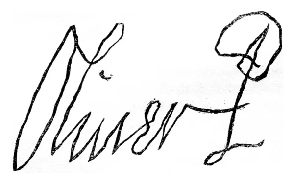 Facsimile of the signature of Oliver Cromwell, only in 1599, die — Φωτογραφία Αρχείου
