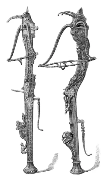 Crossbows sixteenth century, Exhibition of Fine Arts applied to — Stock Photo, Image