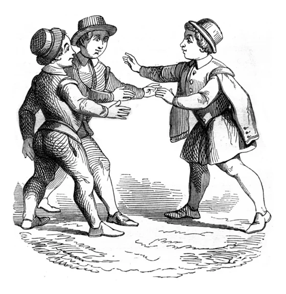 Those children who play human heart, vintage engraving. — Stock fotografie