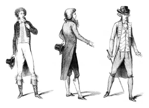 Костюмы с начала революции, 1789-1790, винтаг — стоковое фото