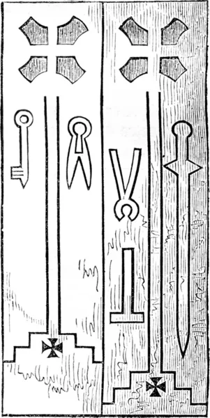 Эйклифф XII века, граф Дарем, винтажная гравировка . — стоковое фото