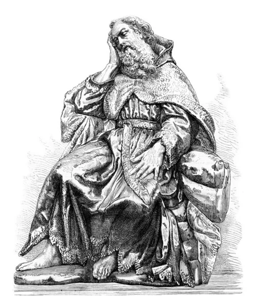 先知以利亚的雕像，由阿隆索卡诺，在S教堂 — 图库照片