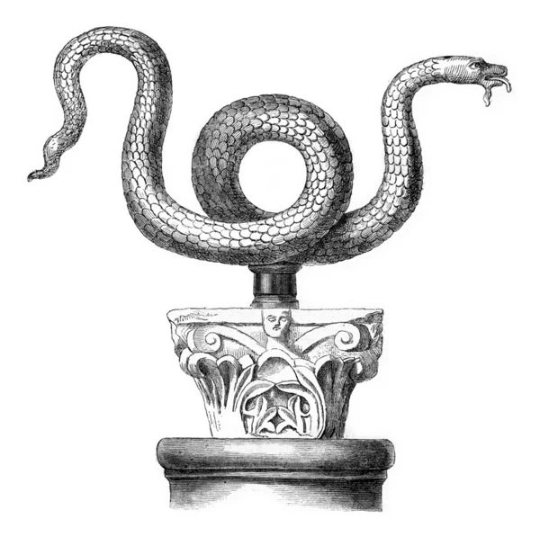 蛇青铜蛇摩西说，在教堂圣安布罗斯 — 图库照片