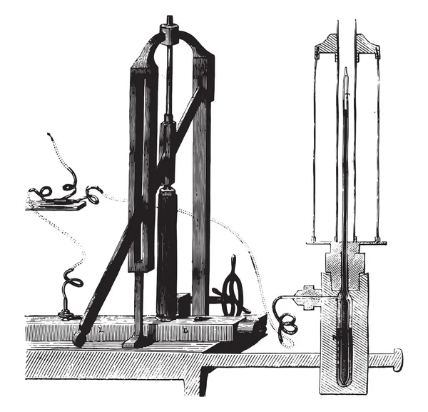 Cailletet апарат для скраплення повітря, Старовинні граві — стоковий вектор
