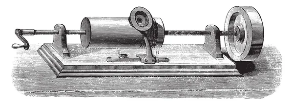 Phonographe, instrument qui préserve et reproduit les mots , — Image vectorielle