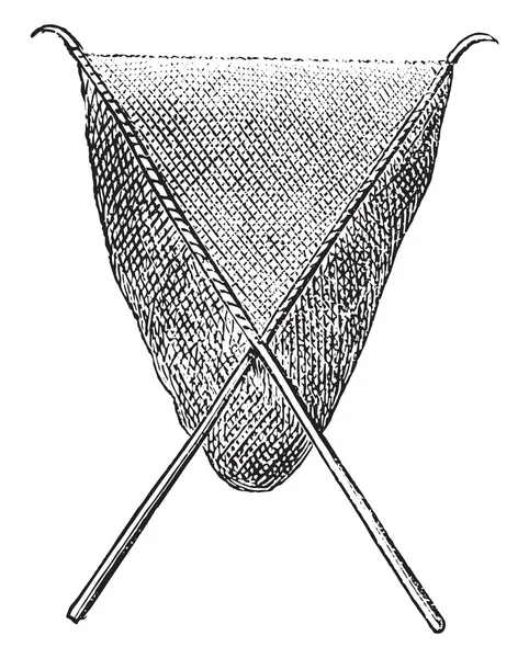 捞网或手净，老式雕刻. — 图库矢量图片