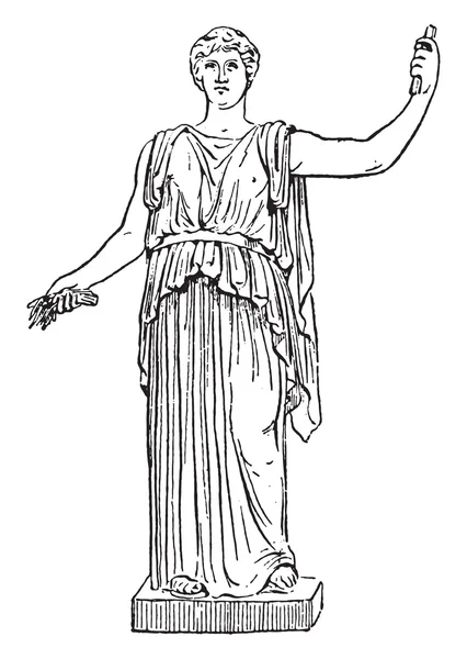 Ceres, Museo Vaticano en Roma, grabado vintage . — Vector de stock