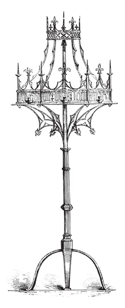 Luci corona del XV secolo, Belgio, incisione vintage . — Vettoriale Stock