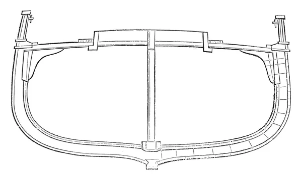 Sectional bredd, vintage gravyr. — Stock vektor