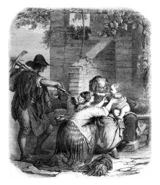 Alanları, dönüşü vintage oyma.