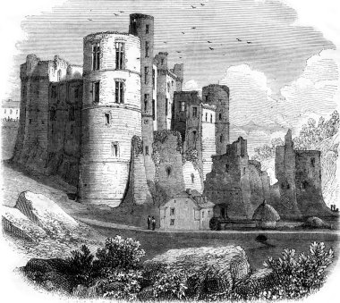 Beaufort Castle, in the Grand Duchy of Luxembourg, vintage engra