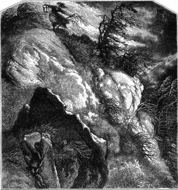 Composition and design of Theophile Schuler, vintage engraving.