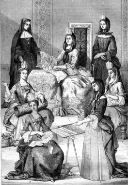 Çizim Chevignard, vintage gravür.