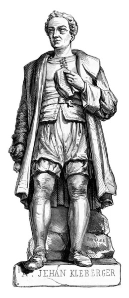 Жан Клебергер. Каменная статуя Л. Бонэра, открытая в Лионе — стоковое фото