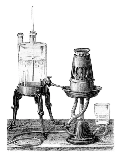 Solidification of mercury in the nitrous oxide, vintage engravin — Φωτογραφία Αρχείου