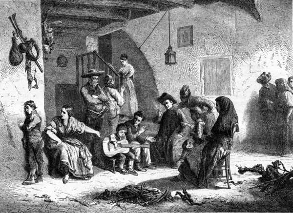Wystawa malarstwa w 1869, przedwczesne dziecka, robaki, vint — Zdjęcie stockowe