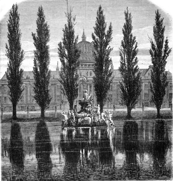 Château Royal de Potsdam, gravure vintage . — Photo