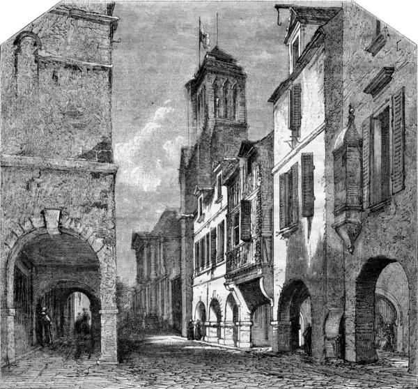 La Rochelle, Street Bishopric a klášter St. Bartholomew, — Stock fotografie