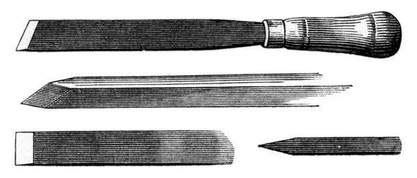 Chisel two bevels, vintage engraving. — Stock Photo, Image