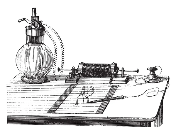 Lápiz voltaico, grabado vintage . — Archivo Imágenes Vectoriales