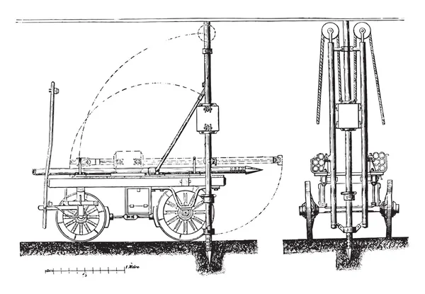 Imaginez M. Donnet conduire les tubes instantanés des puits. — Image vectorielle