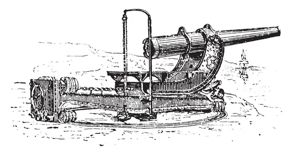 Canon aparte, grabado vintage . — Vector de stock