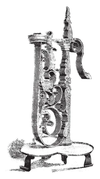 Kensington Museum, Wrought iron chandelier of the seventeenth ce — Stock Vector