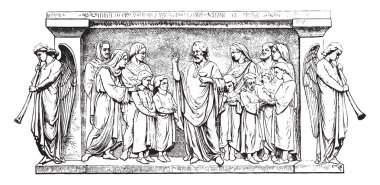 Dini öğretim, vintage oyma.