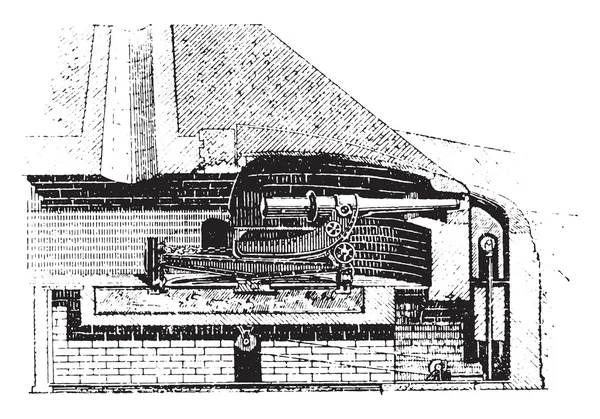 Casamata, grabado vintage . — Vector de stock