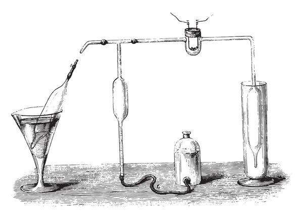 Methanometer、ビンテージ彫刻. — ストックベクタ