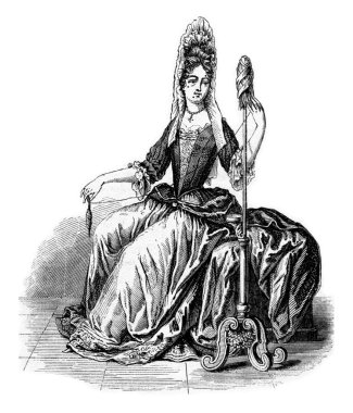 Clotho, vintage engraving.