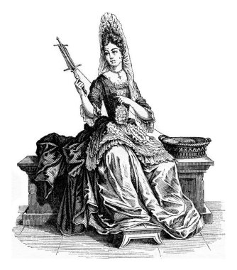 Lachesis, vintage engraving.