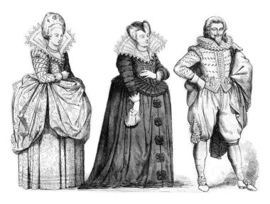 Mahkeme bayan, Marie de Medici dul sonra bir ahşap, vintage en