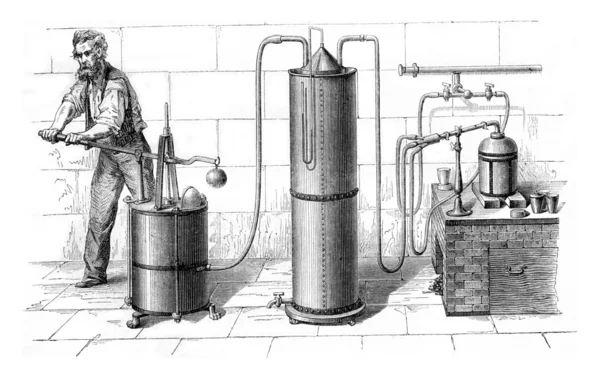 Grand torch air and gas from the lighting, vintage engraving. — Φωτογραφία Αρχείου