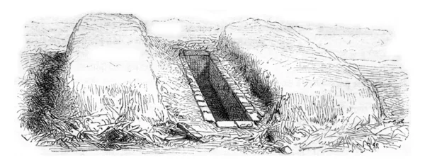 Manure pit, vintage engraving. — Stock Photo, Image